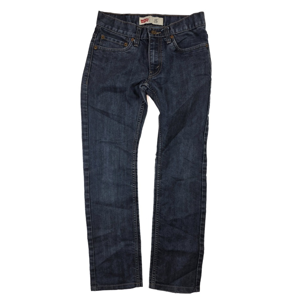 Levi's 511 Slim Fit Blue Denim Jeans Dark Wash Boy's Size 12R - 26x26